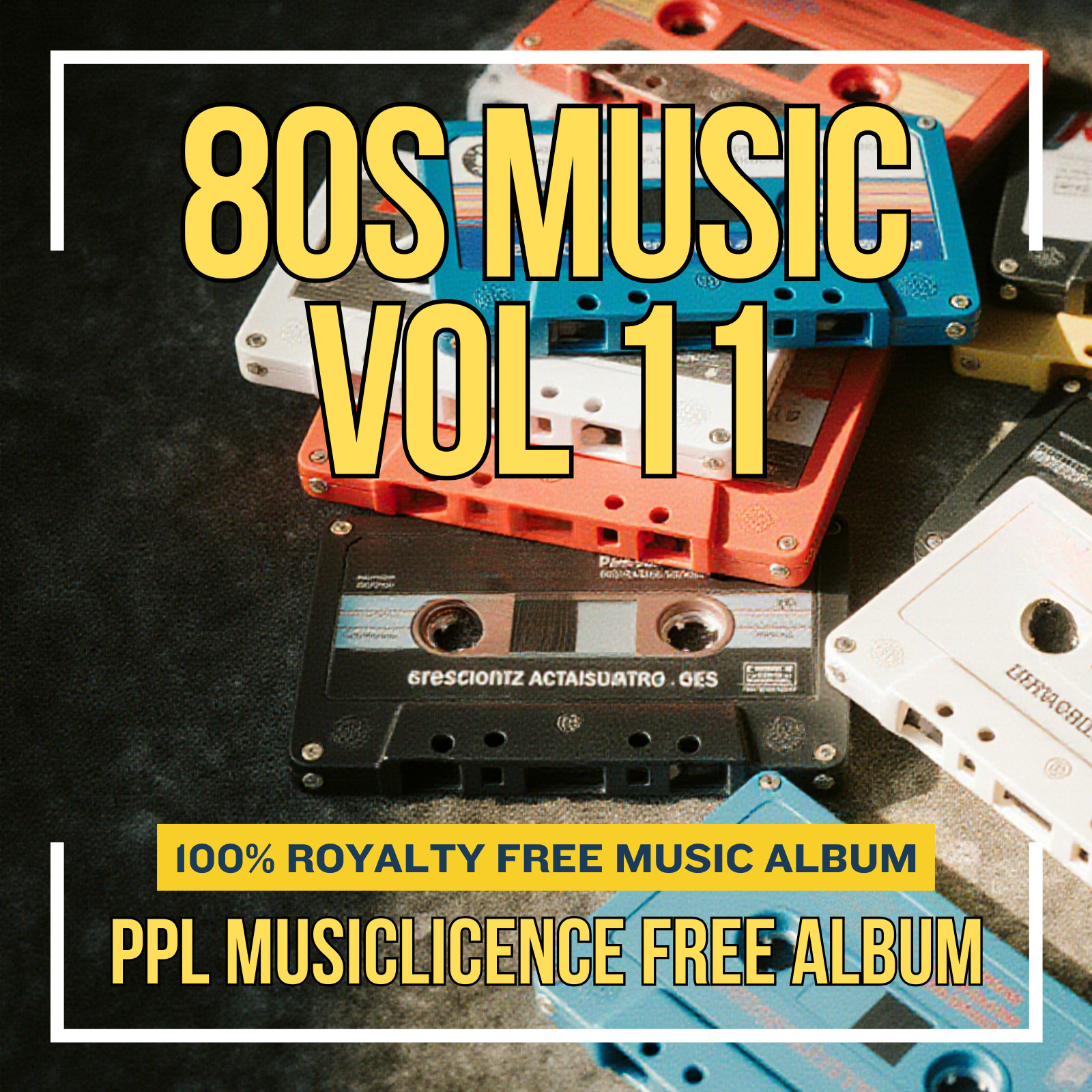 Royalty free 80s music Vol 11 album cover – licence-free background music for business
