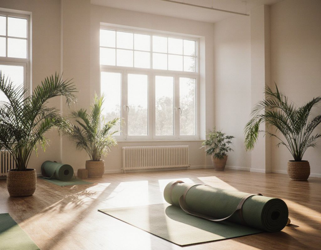 Yoga studio in soft morning light